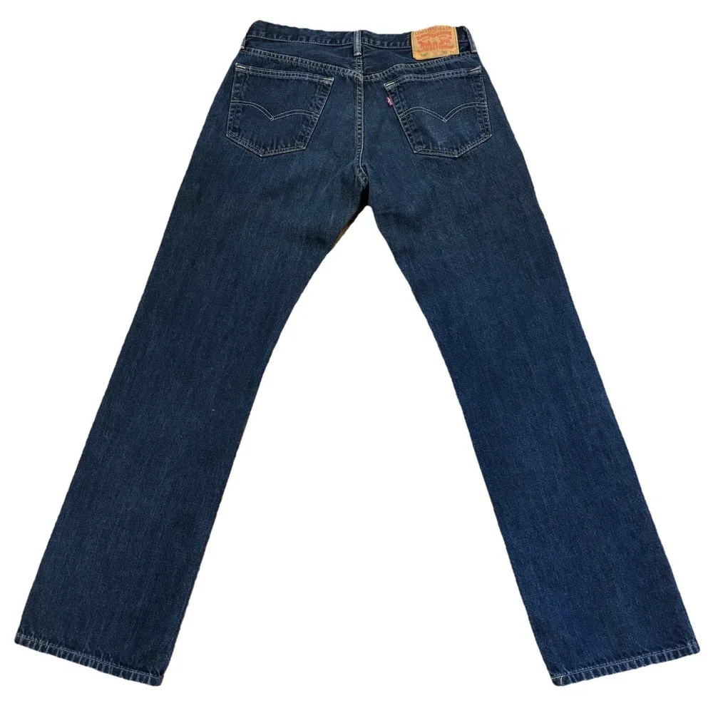 Levis 559 Mens 33x34 Relaxed Straight Leg Jeans Dark‎ Wash Blue Cotton Denim